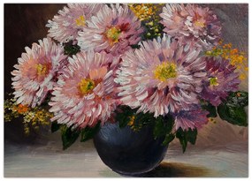 Obraz - Obraz olejny, Kwiaty w wazonie (70x50 cm)