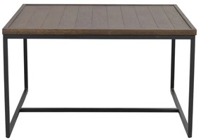 Ciemnobrązowy stolik z blatem z drewna dębowego ø 80 cm Deerfield – Rowico