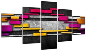 Obraz kolorowej abstrakcji na czarnym tle (125x70 cm)