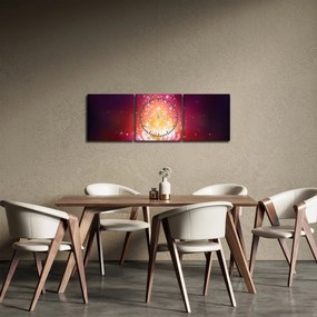 Obraz kwiatu lotosu (z zegarem) (90x30 cm)