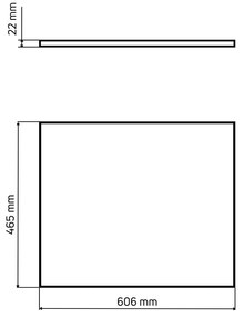 Blat do szafki czarny 60 x 46 cm ASTROS Black