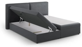 Ciemnoszare łóżko boxspring ze schowkiem 160x200 cm Arendal – Cosmopolitan Design