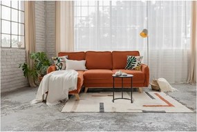 Pomarańczowy sztruksowy rozkładany narożnik (z przestawnym narożnikiem) Tori – Bonami Selection