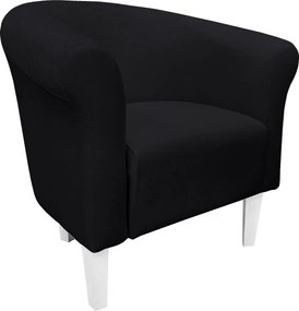 Fotel Milo tkanina Mikrofaza stylowy fotel do salonu i sypialni : Kolor nogi - Biała, Kolor tkaniny - 18 MIKROFAZA, Wysokość nogi - 20 cm
