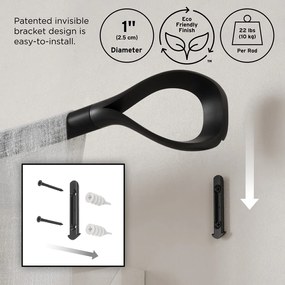 Stalowy regulowany karnisz 107 - 305 cm Loop – Umbra