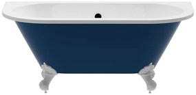 Wanna wolnostojąca przyścienna retro z nogami orle szpony - Niebieski z połyskiem - 154 l - 150 x 74 x 61 cm - BOLISA