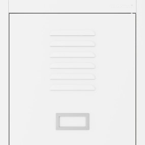 Szafka ubraniowa BHP biała: czterokomorowa KACPER, 800 x 1800 x 500 mm