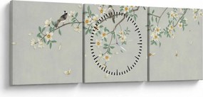 Obraz - Ptasie gniazdo (z zegarem) (90x30 cm)