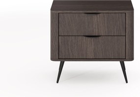 Szafka nocna Edrin 63 cm z szufladami - dąb dunin / czarny