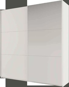 Szafa Przesuwna ORIANNA 225 cm z Lustrem Szafa Dwudrzwiowa Biała