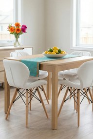 Komplet białych tapicerowanych krzeseł 4szt. F1-H58