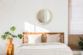 Lustro dekoracyjne okrągłe Tekstura drewna