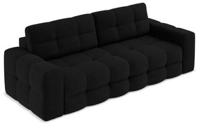 Czarna rozkładana sofa z materiału bouclé 255 cm Milu – Makamii
