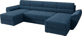 PROMOCJA Rozkładana sofa w kształcie U TAVERO 321x140 cm, ciemnoniebieska II. gatunek