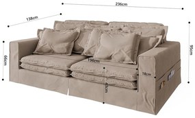 Jasnobrązowa sofa 236 cm Nora – Ropez