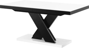 Nowoczesny stół z białym blatem na czarnej nodze Xenon Lux połysk