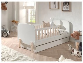 Białe łóżko dziecięce Vipack Toddler, 70x140 cm