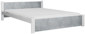 Łóżko IKAROS 160 x 200 cm, beton/biały Stelaż: Bez stelaża, Materac: Materac Coco Maxi 20 cm