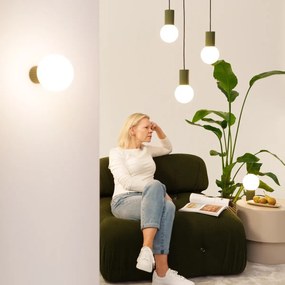Lampa biurkowa HALO zielona oliwka ryflowana SOLLUX  LIGHTING