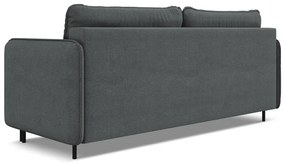 Ciemnoszara rozkładana/ze schowkiem sofa 226 cm Luana – Makamii