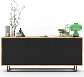 Komoda na nóżkach dąb wotan + czarny W1-C93