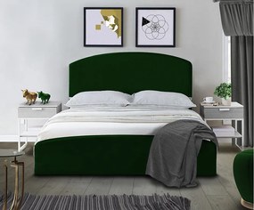 Tapicerowane łóżko Montana 150x212x90 cm, powierzchnia spania 140x200 cm, schowek, podnośnik, tkanina Monolith zielony