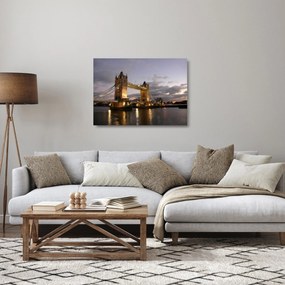 Obraz na szkle - Tower Bridge nocą (70x50 cm)