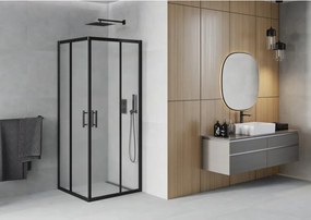 Mexen Rio kabina prysznicowa kwadratowa 70 x 70 cm, szron, czarna - 860-070-070-70-30