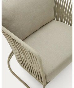 Zielony metalowy fotel ogrodowy Saconca – Kave Home