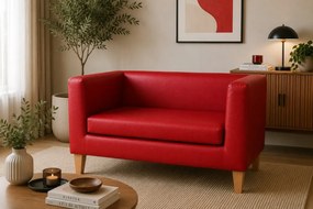 Sofa Monaco : Kolor nogi - Drewno, Kolor tkaniny - EKO-SKÓRA - 15D, Typ tkaniny - Eko-skóra , Wysokość nogi - 15 cm