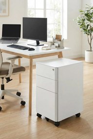 Jasnoszary kontenerek pod biurko na klucz 3x R0-B28