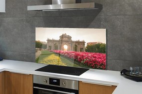 Szkło do Kuchni na Ścianę Monumentalna Brama Alcala w Madrycie