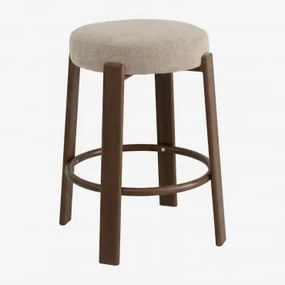 Taboret Wysoki 65 Cm Z Tkaniny Chenille I Żelaza Jolie Brązowy Ciemny Drewno & Brązowa Szenila Pszeniczna - Sklum