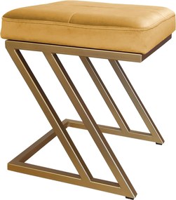 Pufa ZETA tkanina Welur loft ławka podnóżek metal : Kolor Stelaża - Złoty, Kolor tkaniny - VELVET - MG15, Typ tkaniny - Velvet