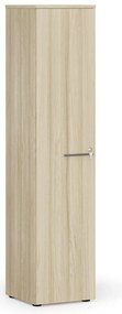 Szafa biurowa wąska PRIMO WOOD, 1781 x 400 x 420 mm, dąb naturalny
