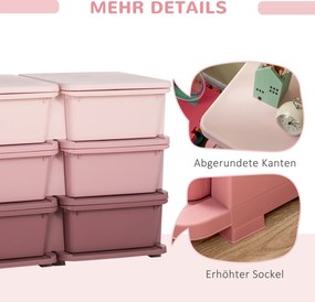 HOMCOM Szafka dziecięca z szufladami Kolorowe pudełka na zabawki 6 poziomów Organizacja pokoju dziecięcego | Aosom PL