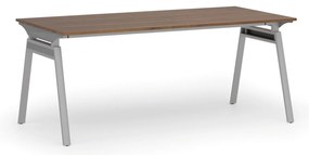 Biurko PRIMO SIGMA, 180x90 cm, szara podstawa, orzech