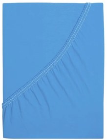 PrzytulneMieszkanie.pl Prześcieradło jersey z bawełny mako LUXORA 90x200 cm jasnoniebieskie