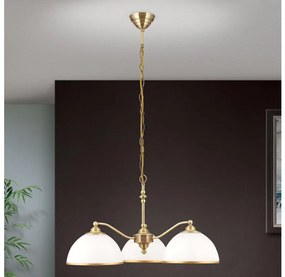 Orion LU 1838/3 - Żyrandol na łańcuchu OLD LAMP 3xE27/40W/230V biały/mosiądz