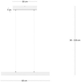 Biała lampa wisząca LED 60 cm z drewna jesionowego L60KB-4K-WEIß wymie
