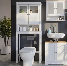 Szafka toaletowa biały 69x19.8x171 bianco