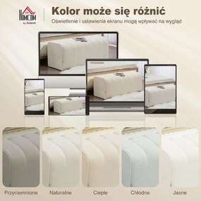Nowoczesna ławka tapicerowana HOMCOM 110×40×44 cm — kremowa, obicie lnopodobne, udźwig 220 kg