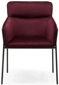 Bordowy designerski fotel HELSINKI VELVET