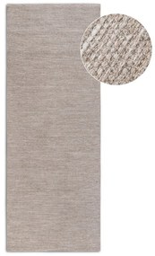 Beżowy chodnik z mieszanki wełny tkany ręcznie 80x200 cm Pradesh Linen White – Elle Decoration