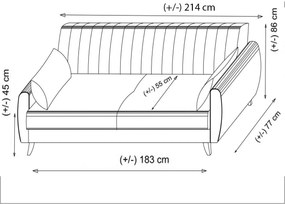 Sofa rozkładana Alkon 3 Dark Grey