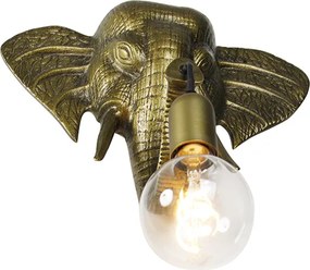 Winylowa lampa ścienna złota - Zwierzę Słoń