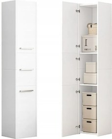 REGAŁ SŁUPEK BIAŁY NOWOCZESNY STOJĄCY WYSOKI 3 DRZWI 170cm SZAFKA ZAMYKANA