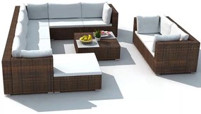 Brązowy zestaw mebli ogrodowych L2-N87