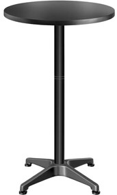 Regulowany aluminiowy stół barowy NERO, Ø60 cm, czarny Casaria