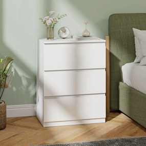 HOMCOM Komoda z 3 szufladami, do salonu, sypialni, przedpokoju, płyta wiórowa, biały